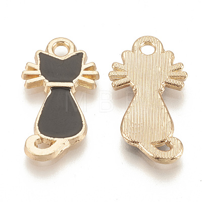 Alloy Enamel Kitten Pendants X-ENAM-S115-038A-1