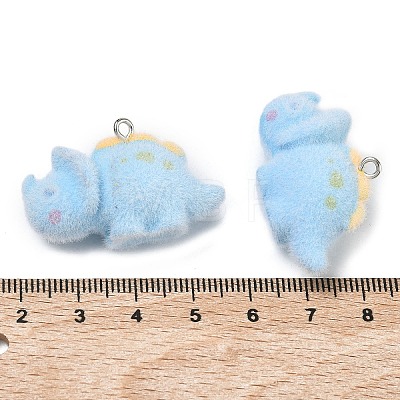 Flocking Opaque Resin Pendants RESI-F064-A16-1