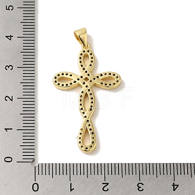 Rack Plating Brass Micro Pave Clear Cubic Zirconia Pendants KK-P267-13G-1