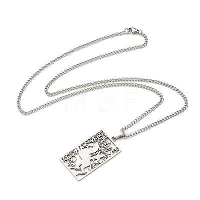 Non-Tarnish 304 Stainless Steel Pendant Necklaces NJEW-L118-02P-03-1