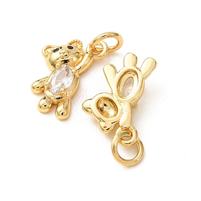 Brass Micro Pave Black Cubic Zirconia Charms CU-E003-18G-08-1