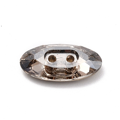 2-Hole Horse Eye Glass Rhinestone Buttons BUTT-D001-G-1