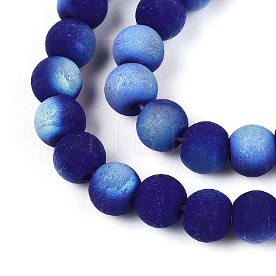 Frosted Opaque Glass Beads Strands GLAA-T032-P6mm-MBB03-1