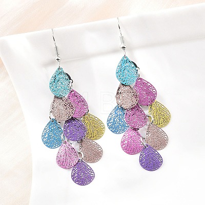 430 Stainless Steel Dangle Earrings EJEW-B157-01E-1