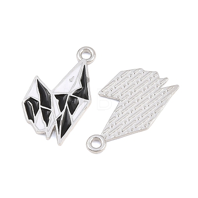 Alloy with Black Enamel Pendants AL-CBA2919-02P-03-1