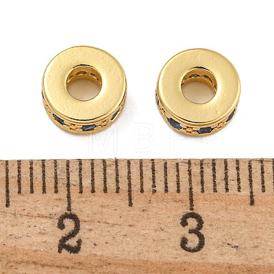 Rack Plating Brass Micro Pave Cubic Zirconia  Beads KK-U030-31G-04-1