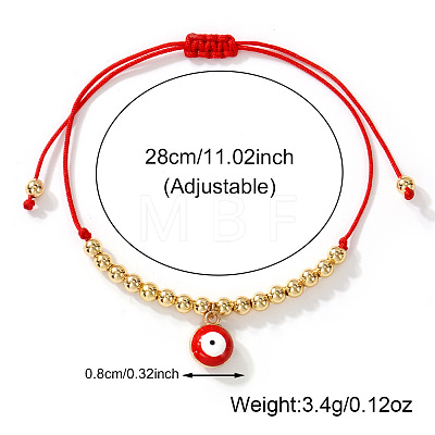 Evil Eye Brass Enamel Charm Bracelets LY1525-4-1