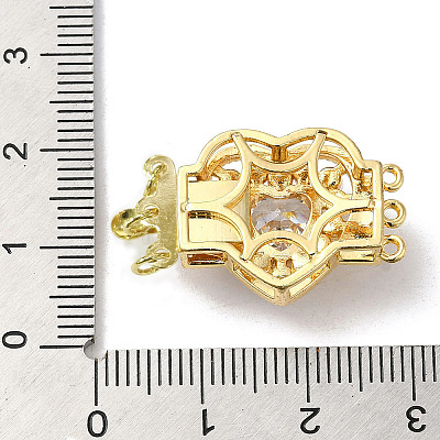 Rack Plating Brass Pave Cubic Zirconia Box Clasps KK-E084-26G-1