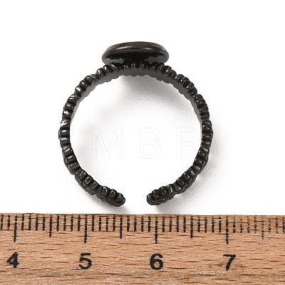 Flower 304 Stainless Steel Cuff Ring Components STAS-P454-05A-B-1