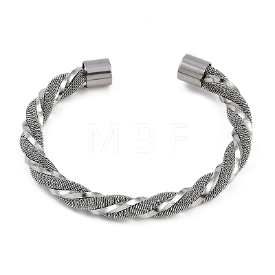 304 Stainless Steel Cuff Bangles for Women STAS-M023-18D-1