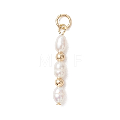 3Pcs 3 Styles Natural Cultured Freshwater Pearl Pendants PALLOY-JF05069-1