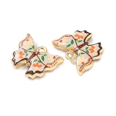 Double Face Printed Alloy Pendants FIND-D038-09G-1