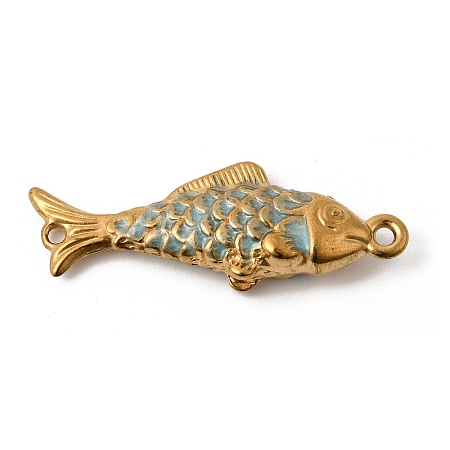 304 Stainless Steel Enamel Fish Connector Charms STAS-B128-55G-04-1