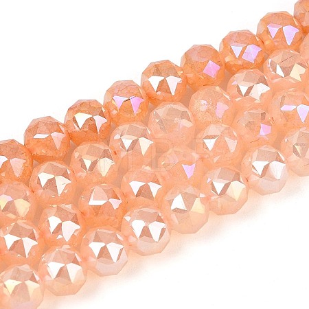Anti-Tarnish Electroplate Glass Beads Strands GLAA-N064-6mm-05-1