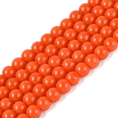 Opaque Solid Color Glass Beads Strands X-GLAA-T032-P6mm-18-1