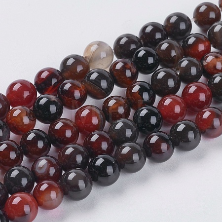 Natural Agate Beads Strands X-G-G515-6mm-04-1