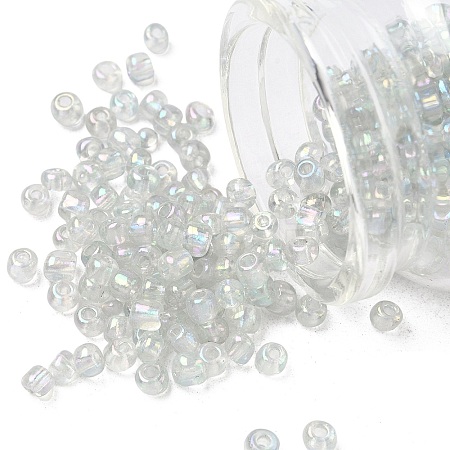 Transparent Rainbow Colours Round Glass Seed Beads X-SEED-A007-4mm-161-1