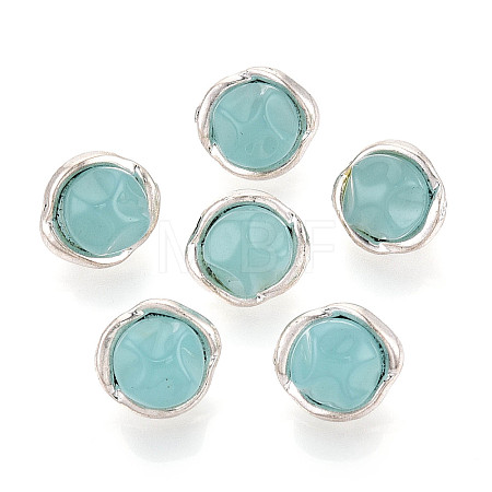 Zinc Metal Alloy & Natural Turquoise Buttons LS-BUTT-WH0057-001E-AS-1