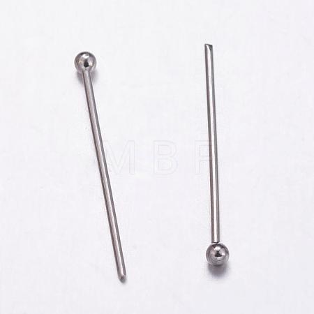 Tarnish Resistant 304 Stainless Steel Ball Head Pins STAS-K146-045-25x0.7mm-1