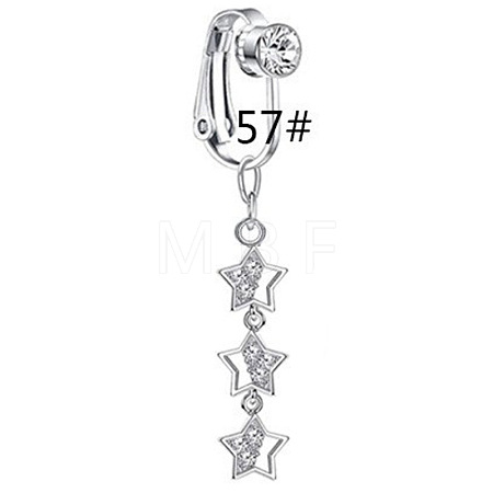 Zinc Alloy Pave Clear Cubic Zirconia Clip on Belly Rings FS-WGD716D-07-1-1