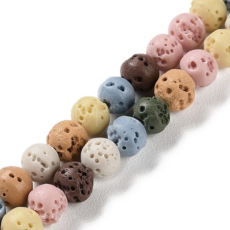 Synthetic Lava Rock Dyed Beads Strands X-G-H311-08A-07-1