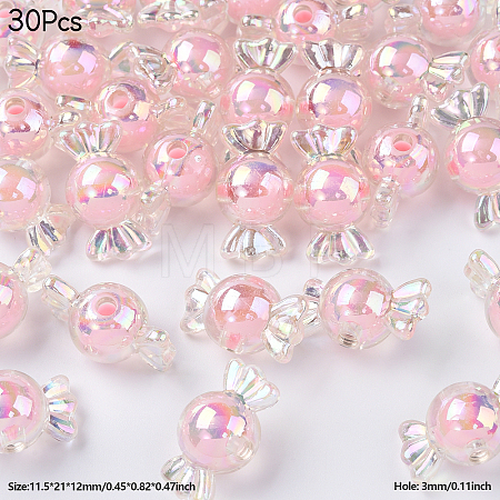 30Pcs Transparent Acrylic Beads TACR-YW0002-36A-1