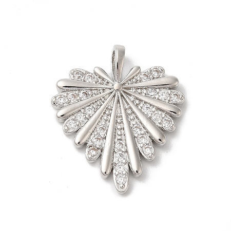 Rack Plating Brass Clear Cubic Zirconia Pendants X-KK-Z056-13P-1