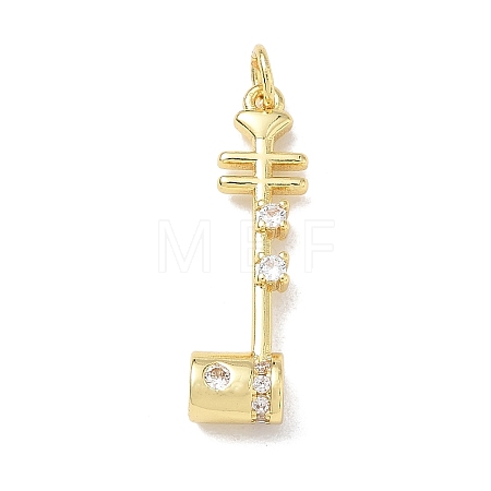 Brass Micro Pave Clear Cubic Zirconia Pendants KK-D289-01G-04-1