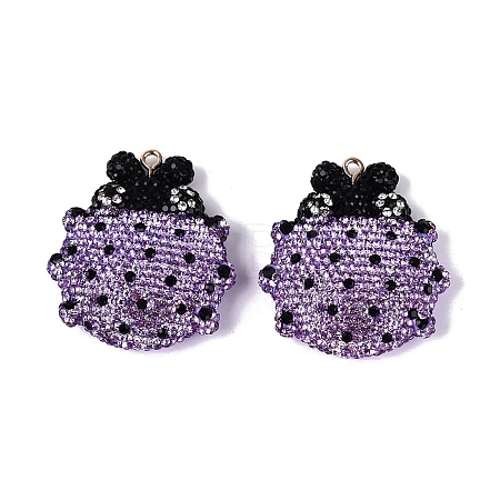 Handmade Polymer Clay & Rhinestone Big Pendants FIND-Q123-01F-1