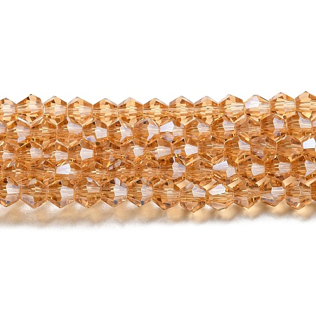Transparent Electroplate Glass Beads Strands GLAA-F029-2mm-C18-1