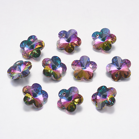 Faceted Glass Rhinestone Charms RGLA-F055-12x12-001VO-1
