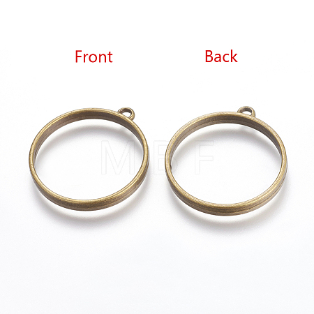 Tibetan Style Alloy Ring Frame Pendants for DIY Resin Pendants TIBEP-M019-01AB-NF-1