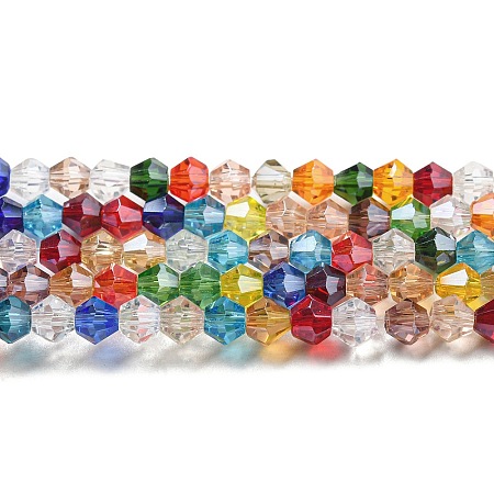 Transparent Electroplate Glass Beads Strands EGLA-A039-T4mm-A29-1
