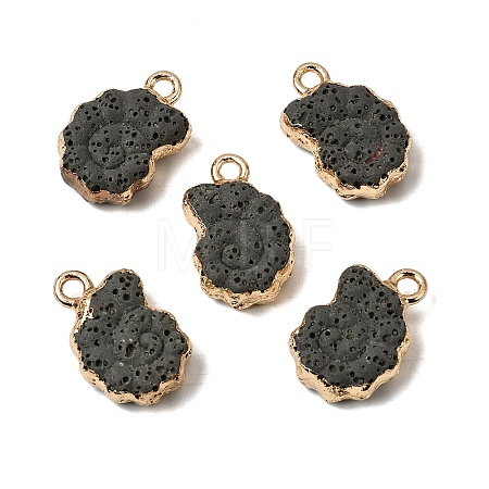 Dyed Synthetic Lava Rock Pendants G-P614-05G-06-1