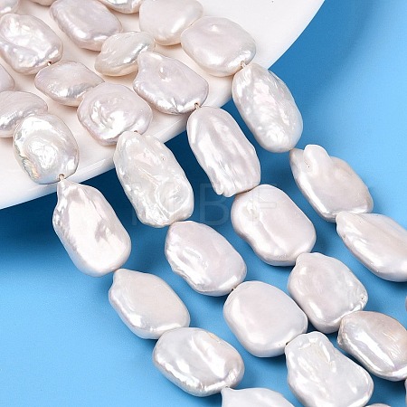 Natural Baroque Pearl Keshi Pearl Beads Strands PEAR-S020-D16-1