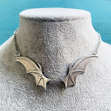 Gothic Bat Wings Alloy Pendant Necklaces FS-WG0FB67-01-1