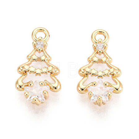 Brass Micro Pave Cubic Zirconia Charms KK-N263-141A-G-1