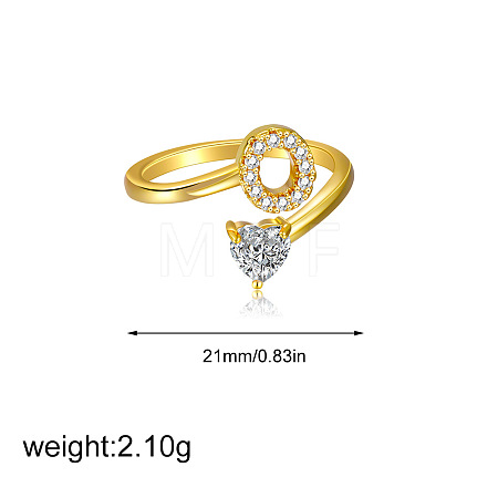Brass Micro Pave Clear Cubic Zirconia Cuff Open Rings FS-WGF859A-22-1