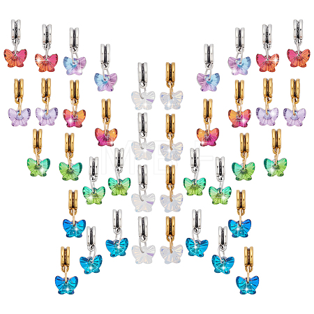 40Pcs 10 Styles Glass European Dangle Charms PALLOY-PH01829-1
