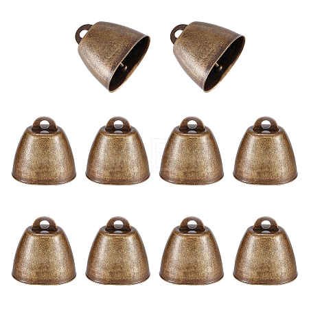 Tibetan Style Iron Bell Pendants FIND-WH0034-22AB-1