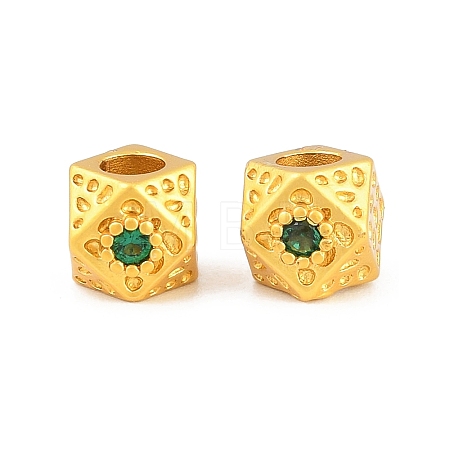 Brass Pave Cubic Zirconia Beads KK-A292-07MG-01-1