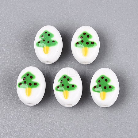 Christmas Handmade Porcelain Ceramic Beads PORC-Q005-07A-1