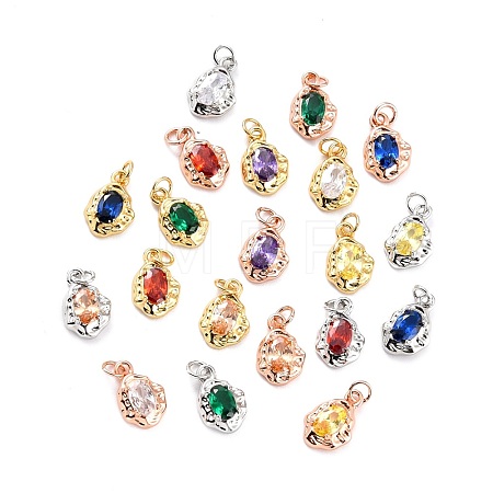 Brass Micro Pave Cubic Zirconia Pendant ZIRC-P089-19-1