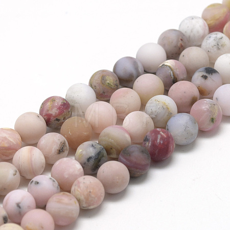 Natural Pink Opal Beads Strands G-R446-4mm-38-1