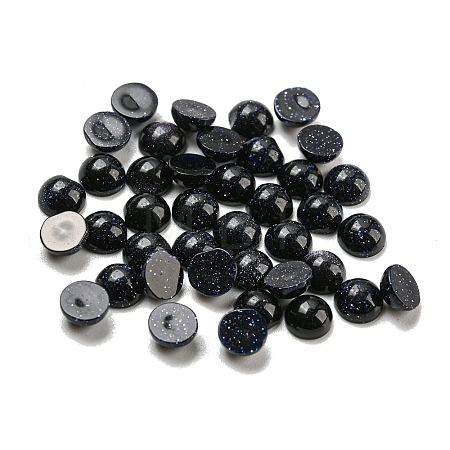 Synthetic Blue Goldstone Cabochons G-H309-03-05-1
