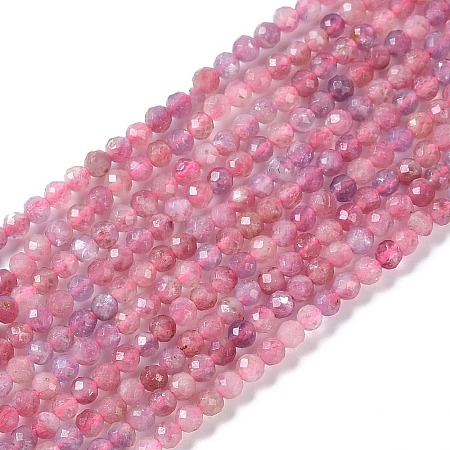 Natural Pink Tourmaline Beads Strands G-N342-33-1