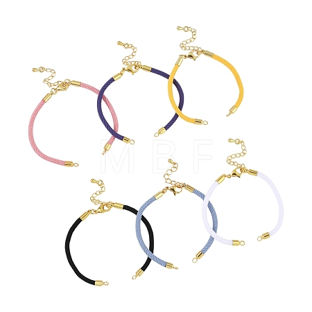 6Pcs 6 Colors Nylon Cords Bracelet Makings Fit for Connector Charms AJEW-FS0001-38-1