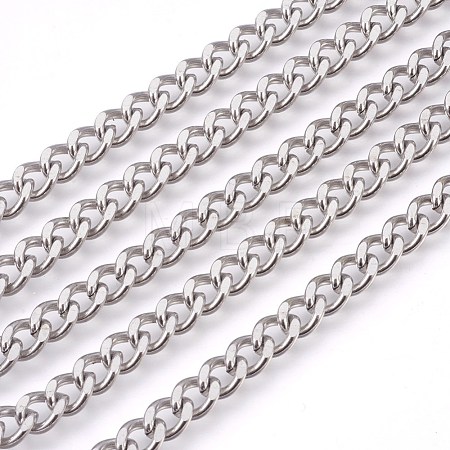 Tarnish Resistant 201 Stainless Steel Curb Chains CHS-L017-22D-1