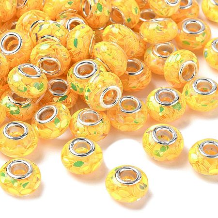 Transparent Resin Rondelle European Beads RESI-S023-32-1