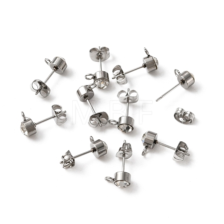304 Stainless Steel Stud Earrings Findings STAS-WH0029-44C-P-1